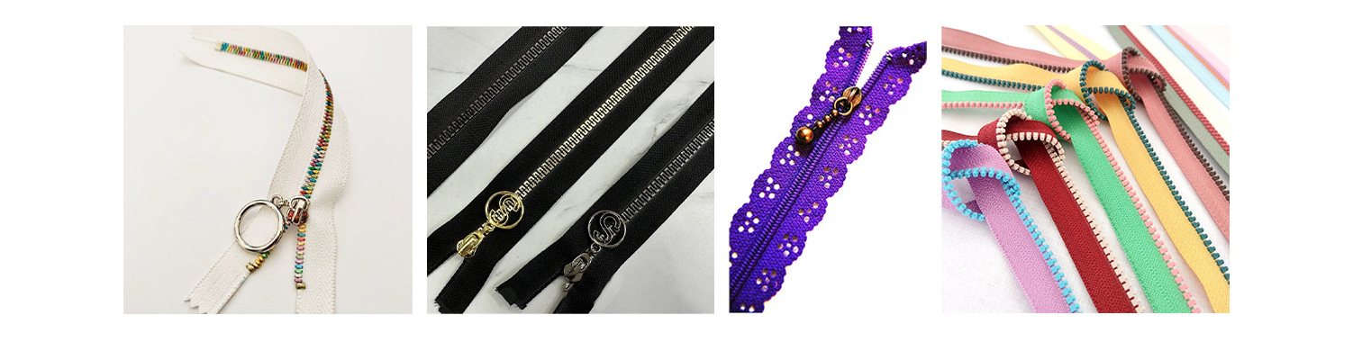 Dyed&Printed Zipper，Foil-stamped Gold&Silver Zippers，Rhinestone&Glue-drop Zippers，Two-tone&Multicolor Zippers