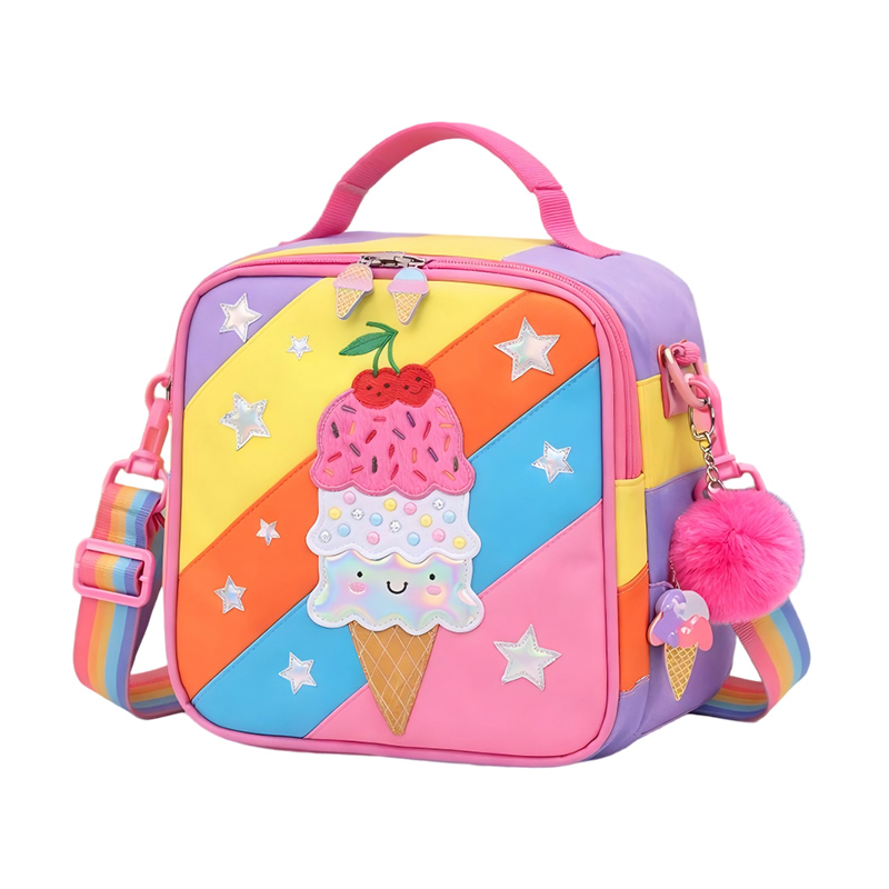 rainbow ice cream colorful kids lunch bag