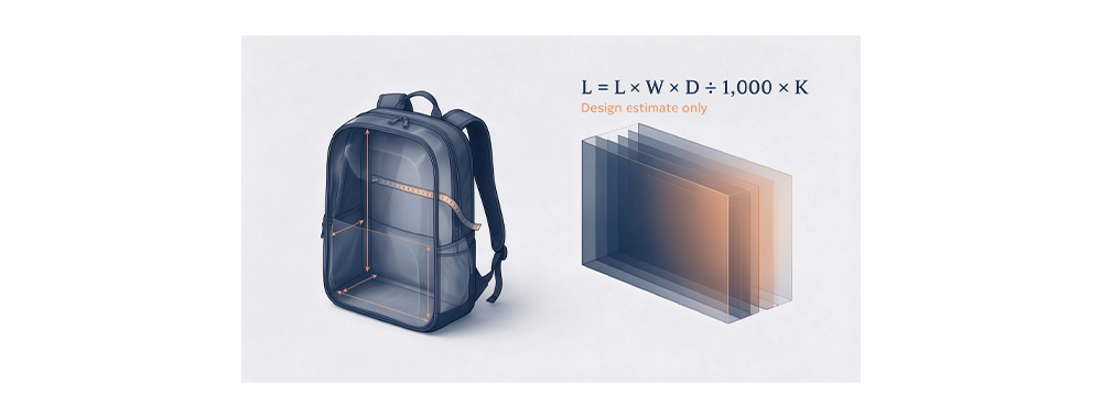 backpack geometric capacity k factor